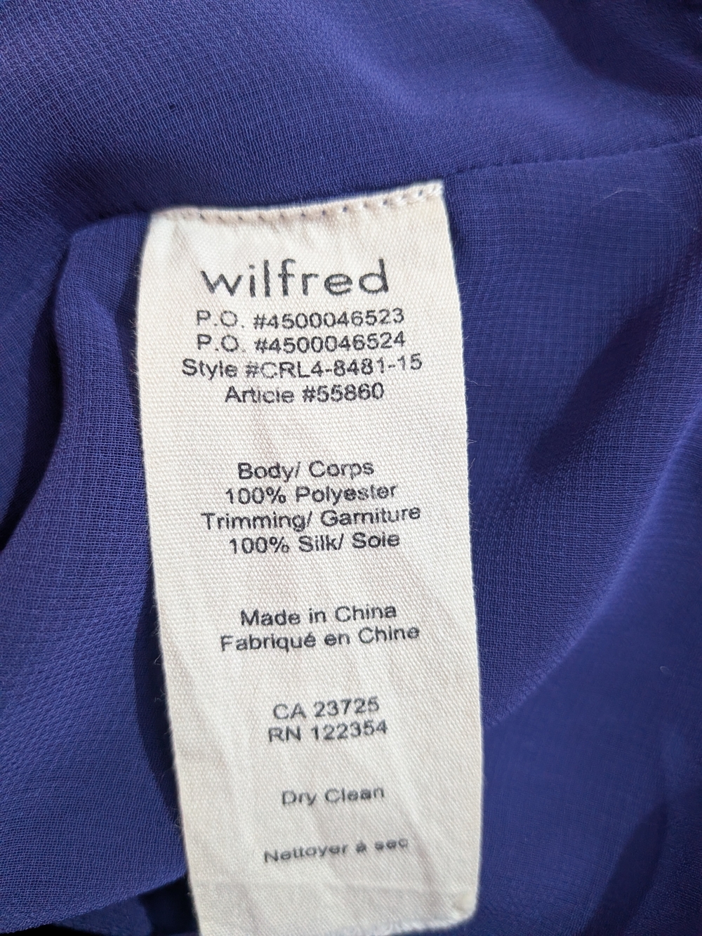 Aritzia Wilfred Foucault Japanese Crepe Fit Flare Skater Dress Cobalt Blue 2 - Picture 4 of 6